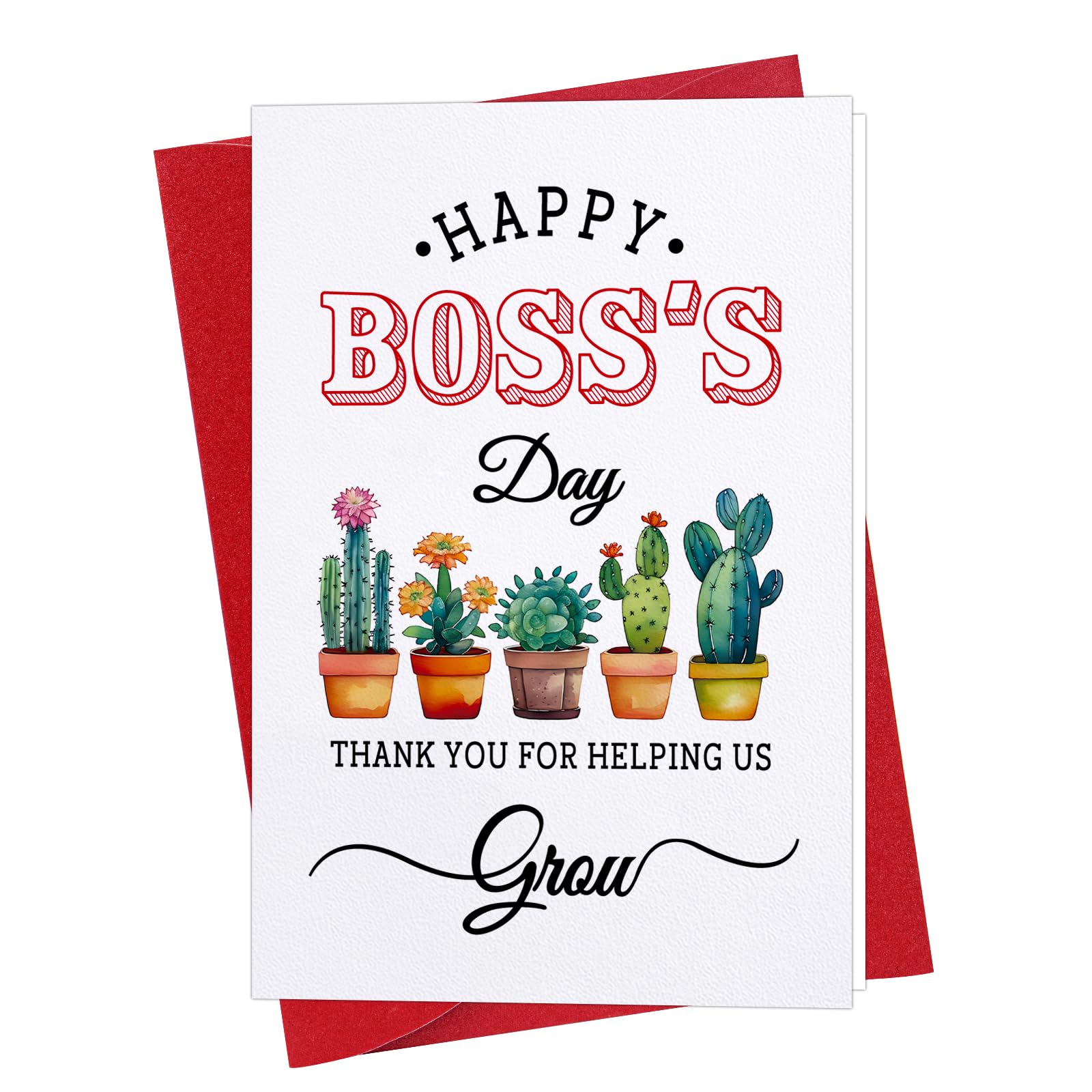 FLYAB Boss Day Card for Boss Women Men Happy Boss's Day Gift Card for Boss from Employee National Boss's Day Card with Envelope Christmas Birthday Thank You Card for Boss Manager Male Female