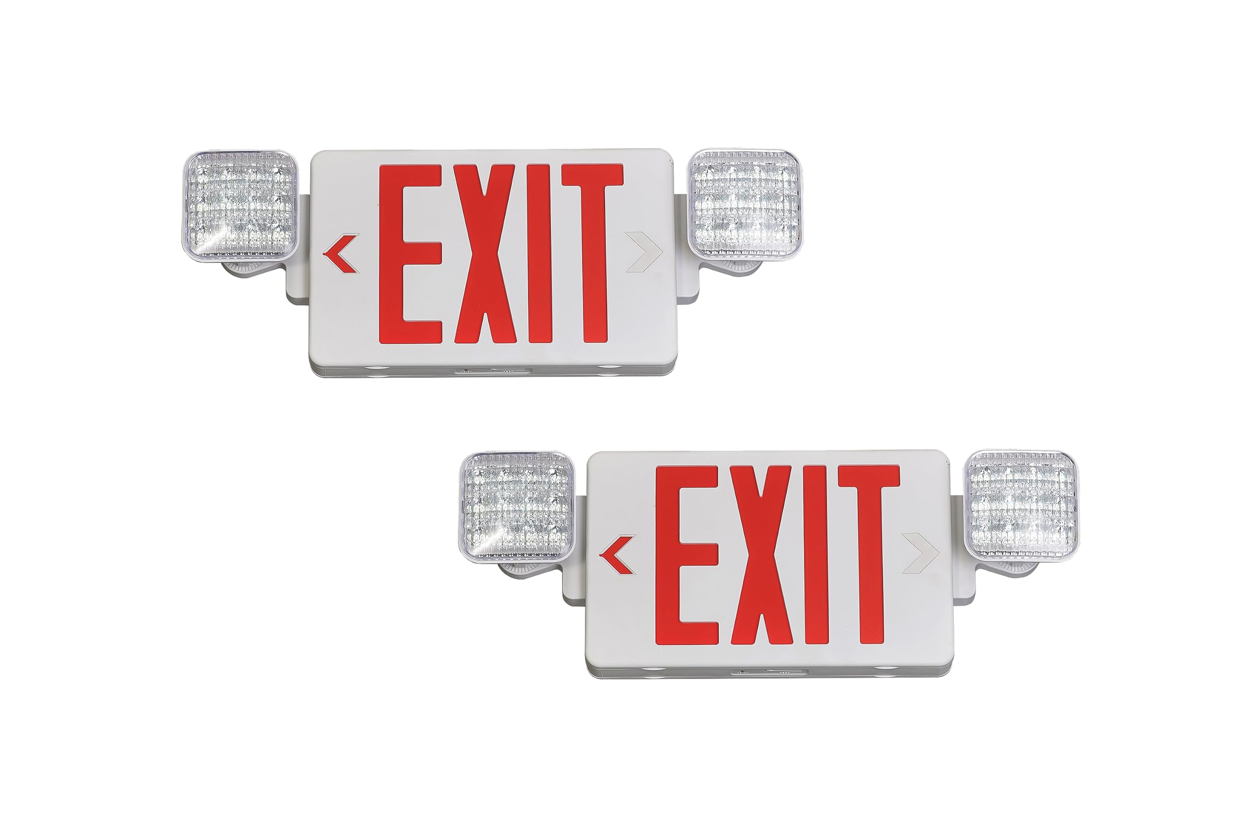 GZRUIYANG Exit Sign with Emergency Lights Red, LED Emergency Exit Light with Battery Backup, UL 924 Certified, AC 120/277V, Commercial Emergency Lights Combo for Business - 2 Pack