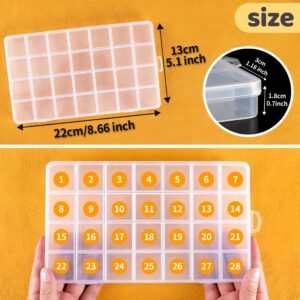 Eppingwin 28 Grids Bead Organizer, Craft Organizers and Storage, Acrylic Organizers, Plastic Bead Organizer Box for Crafts Organizing Storing