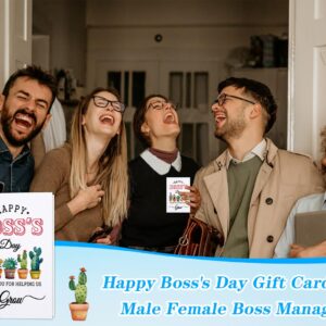 FLYAB Boss Day Card for Boss Women Men Happy Boss's Day Gift Card for Boss from Employee National Boss's Day Card with Envelope Christmas Birthday Thank You Card for Boss Manager Male Female