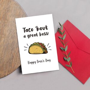 Ogeby Funny Boss Day Cards Gifts for Boss Women Men, Happy Boss Day Card Gifts for Him Her, Taco About a Great Boss