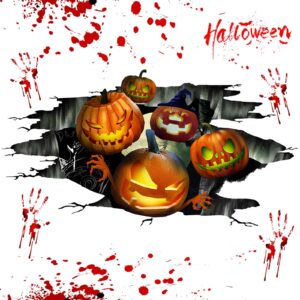 NICEMOVIC Halloween Floor Stickers, 3D Halloween Floor Decoration, Halloween Wall Window Decals Removable, Halloween Pumpkin Decoration Stickers, Halloween Scary Stickers for Home Office Party Decors