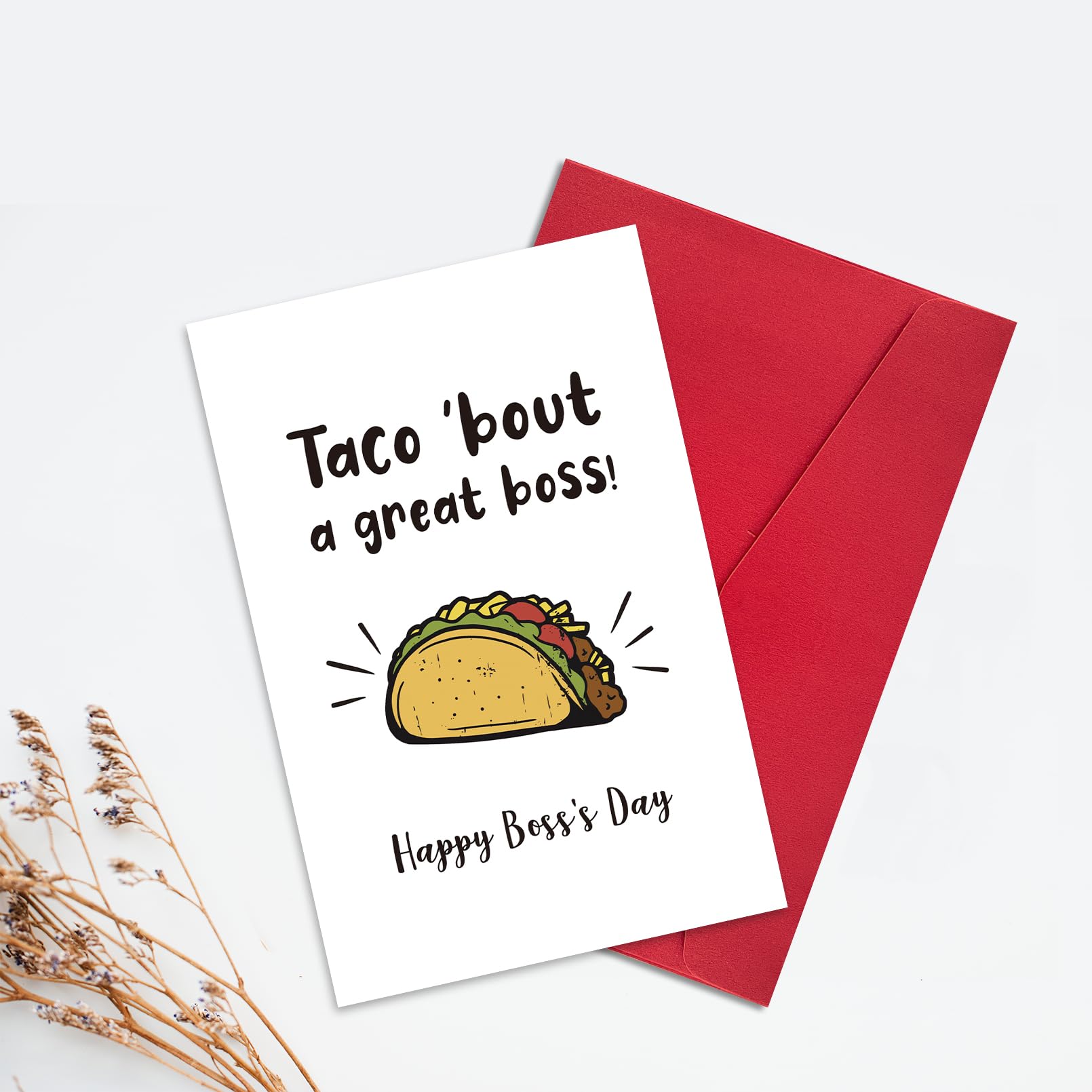 Ogeby Funny Boss Day Cards Gifts for Boss Women Men, Happy Boss Day Card Gifts for Him Her, Taco About a Great Boss