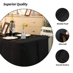 Fixwal Table Covers, 2 Pack, Black Table Covers for 4 Foot Tables, 48 x 24 Inch Fitted Tablecloth, 4FT Table Cover Fitted