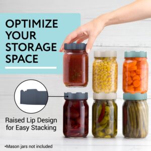 IMPRESA [6 Pack] Wide Mouth Mason Jar Lids - Reusable, Stackable Plastic Lids Wide Mouth - Durable Nesting Wide Mouth Canning Lids in 3 Colors - Airtight Storage Plastic Lids for Mason Jars Wide