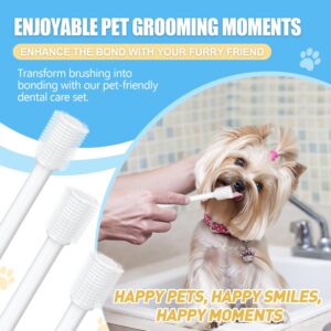 VVHOMIFE Cat Toothbrush Kit, Dog Toothbrush Kit, Suitable for All Cats and Dogs Dental Care. White, Soft Bristles, Meet All Cleaning Needs, Multi-Functional Dental Cleaning (S-Rounded)