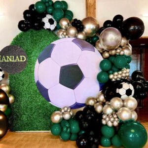 Black Green Gold Balloon Garland Double Stuffed Dark Green Gold Balloons Forest Green Black Balloons Metallic Gold Balloon Arch Kit for Halloween Baby Shower Jungle Birthday Christmas Decorations