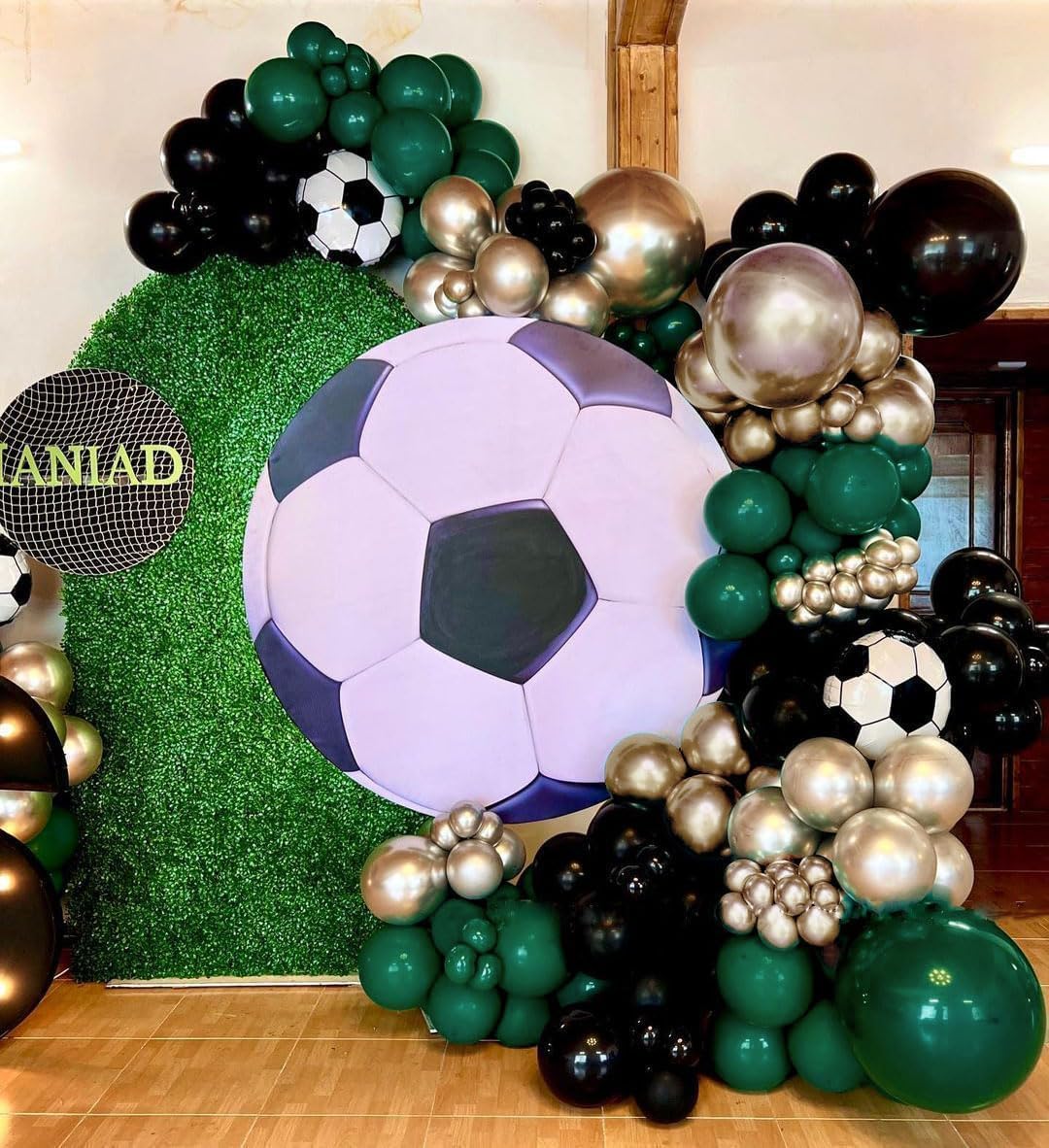 Black Green Gold Balloon Garland Double Stuffed Dark Green Gold Balloons Forest Green Black Balloons Metallic Gold Balloon Arch Kit for Halloween Baby Shower Jungle Birthday Christmas Decorations