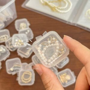 10Pieces/Set Mini Square Storage Containers Box Clear Earplugs Storage Holder for Tiny Bead Jewelry Plastic Earring Box Mini Clear Organizer Box Container Bins