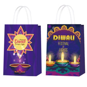 habdjilty 20 pcs happy diwali gift bags,festival of lights gifts bags for birthday gift packs snacks candy bags diwali party favor