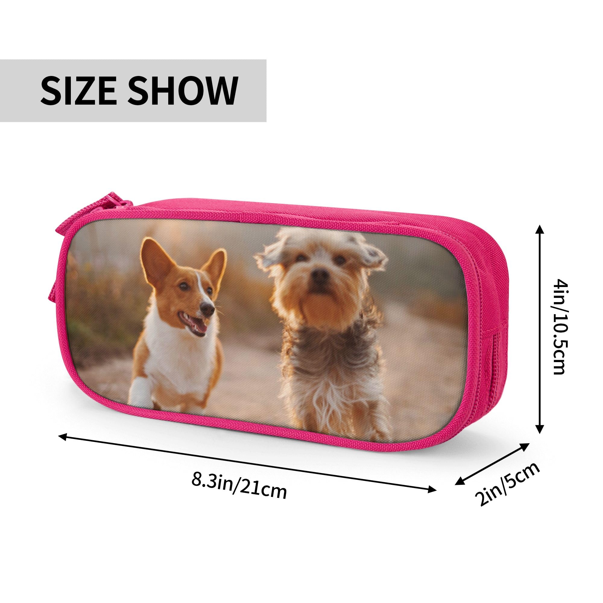 buxvhre Custom Pencil Case Personalized Add Photo Text Logo Pen Bag Large Capacity Zipper Pencil Box for Office Travel Graduation Gifts (Pink)