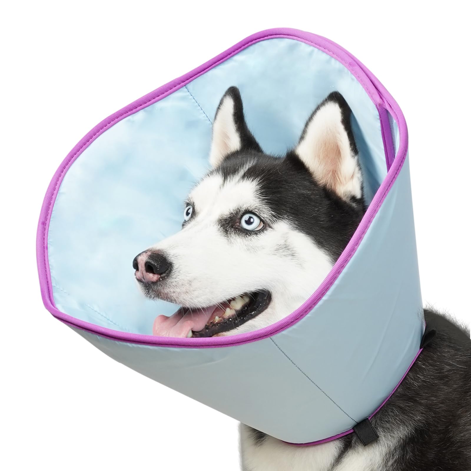 BARKLESS Dog Cone, Soft Cone for Puppies and Cats After Surgery to Stop Licking, Adjustable Elizabethan Collar, Neuter Cone of Shame Alternatives, Lightweight Dog Recovery Collar (Light Blue, S)