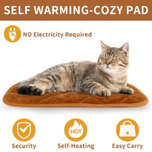 NAMOTEK Self-Warming Cat Bed Indoor/Outdoor Super Soft Self Heating Pet Mat Washable Thermal Pad for Cat & Dog 21x15.7 inch