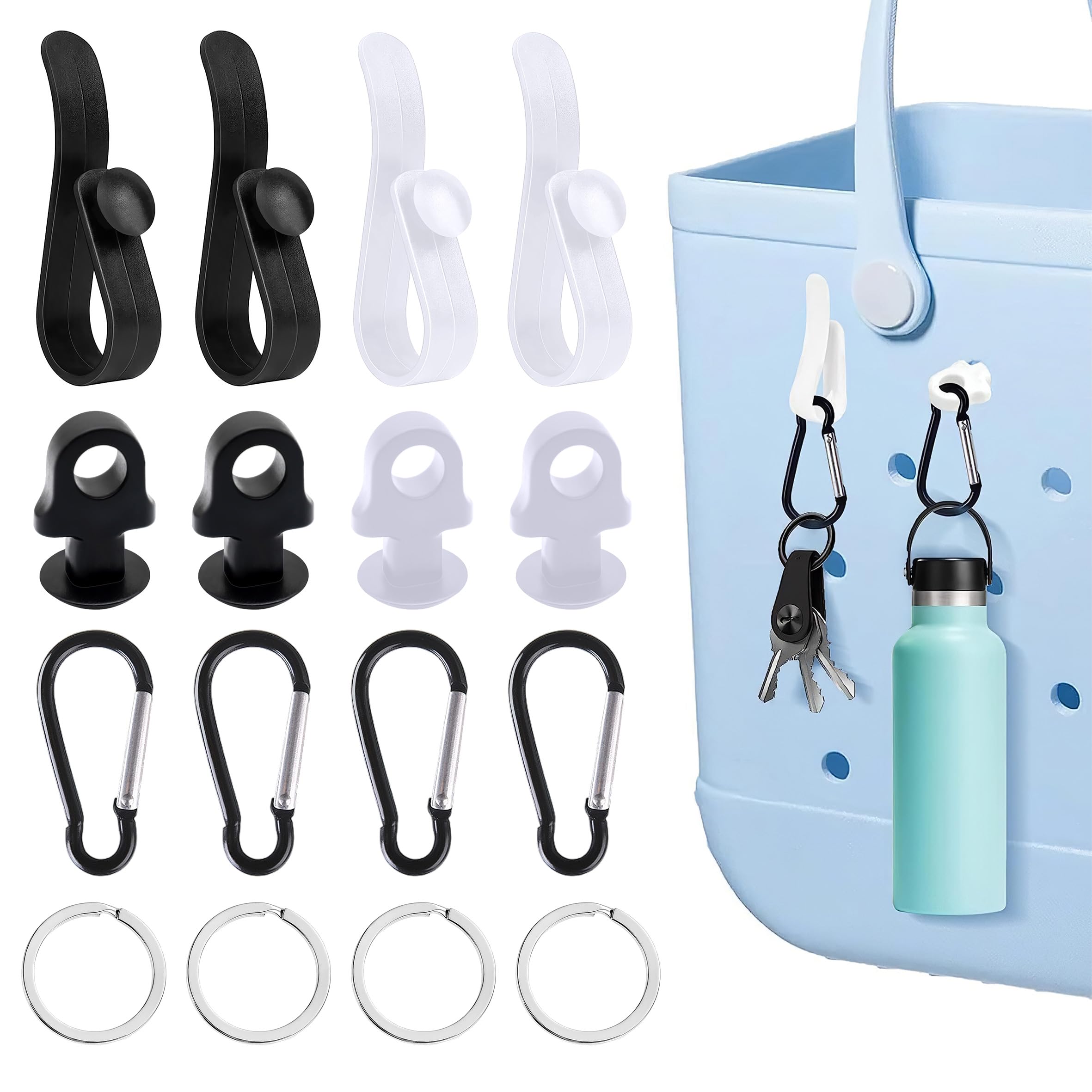 YHNTGB 12 Pcs Hooks Compatible for Bog Bags Inserts Hooks Accessories for Bogg Bag Key Holder Charms Organize Accessories Bogg Bag Compatible with Simply Southern Beach Tote Bag