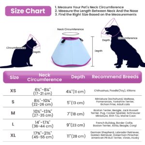 BARKLESS Dog Cone, Soft Cone for Puppies and Cats After Surgery to Stop Licking, Adjustable Elizabethan Collar, Neuter Cone of Shame Alternatives, Lightweight Dog Recovery Collar (Light Blue, S)