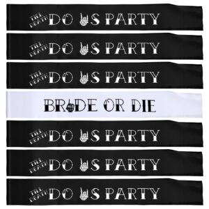 panitay 7 pcs hen party sash bride or die bachelorette party decorations 1 white bride or die sash 6 black till death do us party sash for bridal shower wedding hen engagement