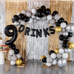 Restaurantware Balloonify 16 Inch Letter Balloon 1 Alphabet Party Balloon - Letter S Self-Sealing Black Foil Mylar Balloon Hanging Film Decoration For Birthday Wedding Or Graduation