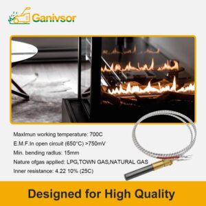 Ganivsor 36" Thermopile Generators 750 Millivolt Thermopile Q313A for Gas Water Heater/Fireplace/Gas Fryer/Oven, 750 Temperature Resistance Cluster Thermocouple for Fireplace (36" Aluminum)