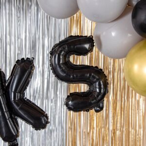 Restaurantware Balloonify 16 Inch Letter Balloon 1 Alphabet Party Balloon - Letter S Self-Sealing Black Foil Mylar Balloon Hanging Film Decoration For Birthday Wedding Or Graduation