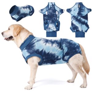 susici dog recovery suit after surgery dog onesies cone surgical recovery, dog pajamas breathable soft stretch prevent licking for abdominal wound badage (s)