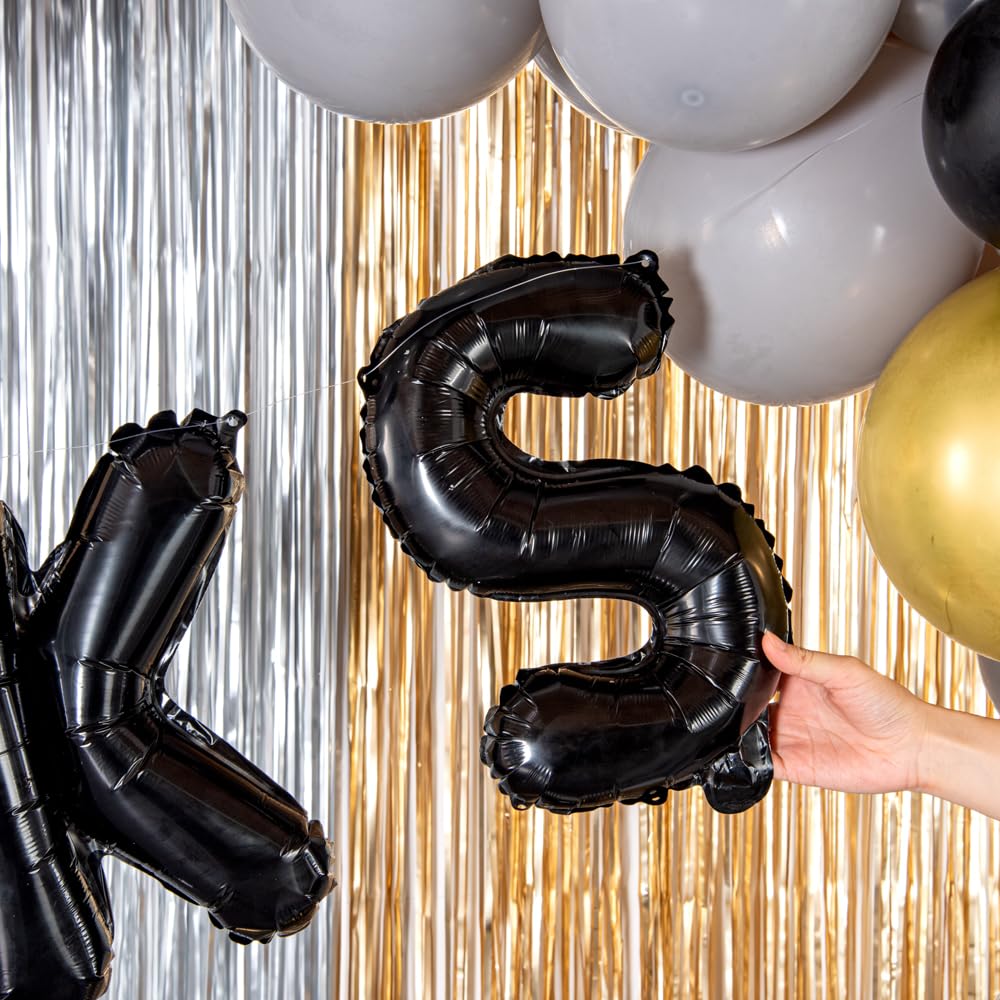 Restaurantware Balloonify 16 Inch Letter Balloon 1 Alphabet Party Balloon - Letter S Self-Sealing Black Foil Mylar Balloon Hanging Film Decoration For Birthday Wedding Or Graduation