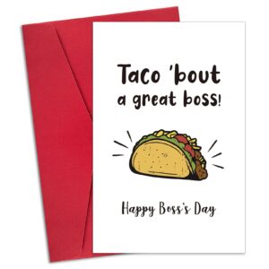 ogeby funny boss day cards gifts for boss women men, happy boss day card gifts for him her, taco about a great boss