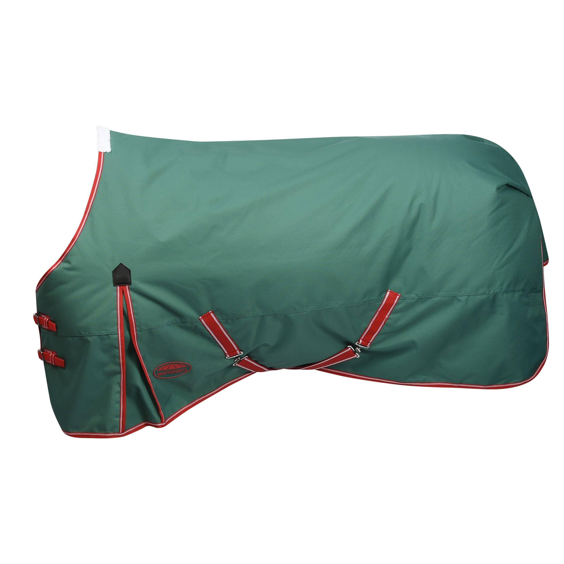 WeatherBeeta ComFiTec Prelim Standard Neck Medium Horse Blanket, Dark Green/Red/White, 81"