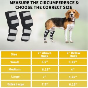 AGON Dog Hock Brace Supportive Pair Hock Joint Brace with Metal Strings and Reflective Wraps Compression Straps Canine Back Leg Protects Wounds. Heals Injuries Sprains Loss Stability by Arthritis