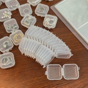 10Pieces/Set Mini Square Storage Containers Box Clear Earplugs Storage Holder for Tiny Bead Jewelry Plastic Earring Box Mini Clear Organizer Box Container Bins