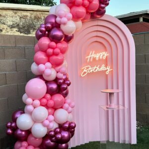 Kelfara Pink Balloons Metallic Hot Pink Balloons 60PCS 12inch Light Pink Dark Magenta Pink Latex Balloons for Grils Birthday Princess Baby Shower Wedding Party Supplies Decoration