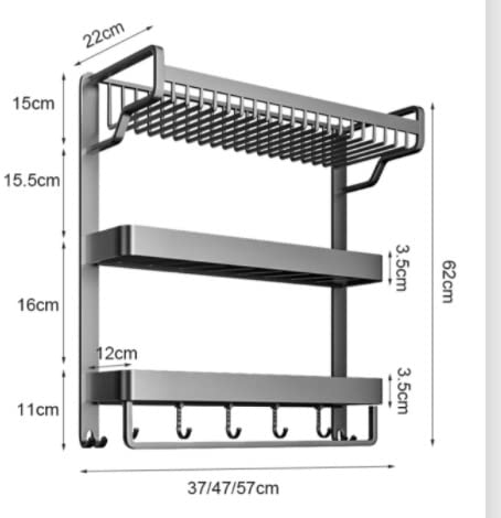 SEIFE Wall Mounted Towel Rack Shelf Stud Mount Double Towel Rack for Bathroom Stainless Steel Constructed Rust-Proof Shelf with Built-in Bars and Hooks Brushed Nickel Wall Mounted Bathroom Shelves (C