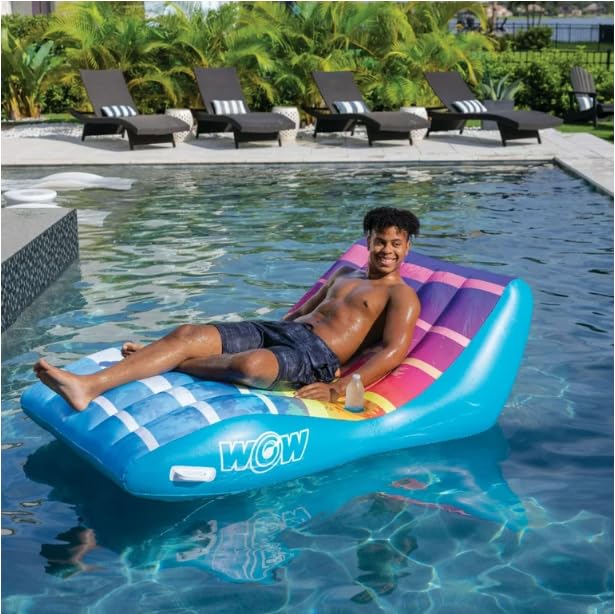 Wow Sports Sunset Chaise Lounge Inflatable Pool and Beach Chair