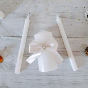 Unity Candles for Wedding Ceremony Set with Holder, Wedding Accessories for Reception Ceremony - Wedding Gifts - Candle Set - 5.5 Inch Pillar and Two 9.8 Inch Tapers