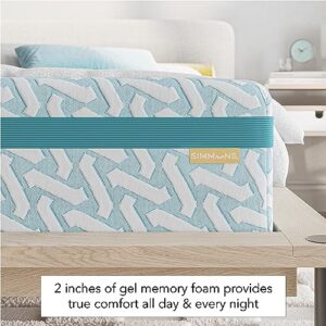 Simmons Blue Dream Gel Memory Foam Queen Mattress - 10 Inch Medium Firmness Bed in a Box - CertiPUR-US Certified - Pressure Relief & Motion Separation - US Made