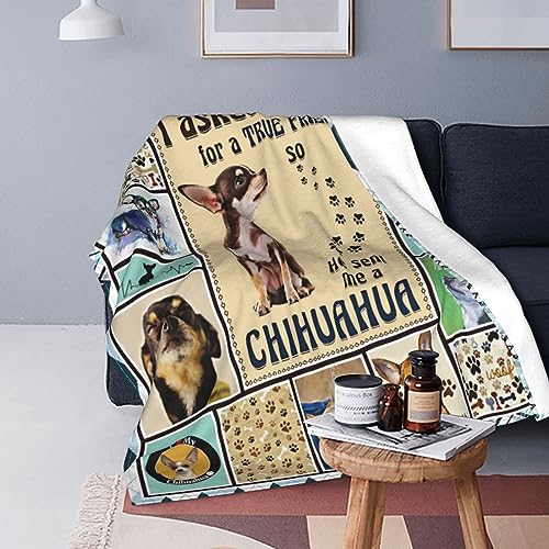 Chihuahua Dog Blanket Dog Decor Throw Blanket Super Warm Soft Plush Lightweight Fleece Flannel Cute Animal Blanket Gifts for Girls Baby Kids Women Boys for Winter Couch Bedding 40"X50"