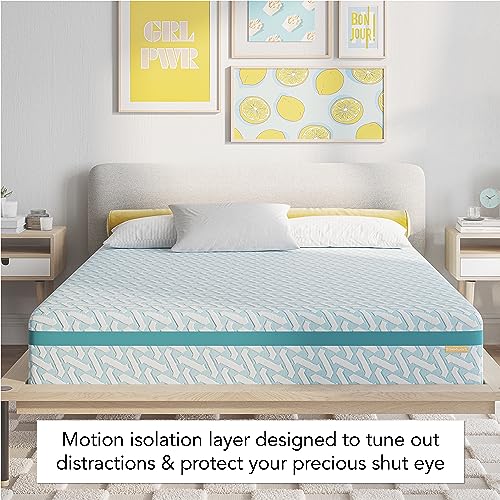 Simmons Blue Dream Gel Memory Foam Queen Mattress - 10 Inch Medium Firmness Bed in a Box - CertiPUR-US Certified - Pressure Relief & Motion Separation - US Made