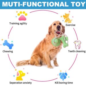 Dog Chew Suction Cup Tug of War Toy, Interactive Dog Toy, Puppy Teething Chew Toys, Dog Chew Toy, Boredom Chews Bone (Blue Upgrade)