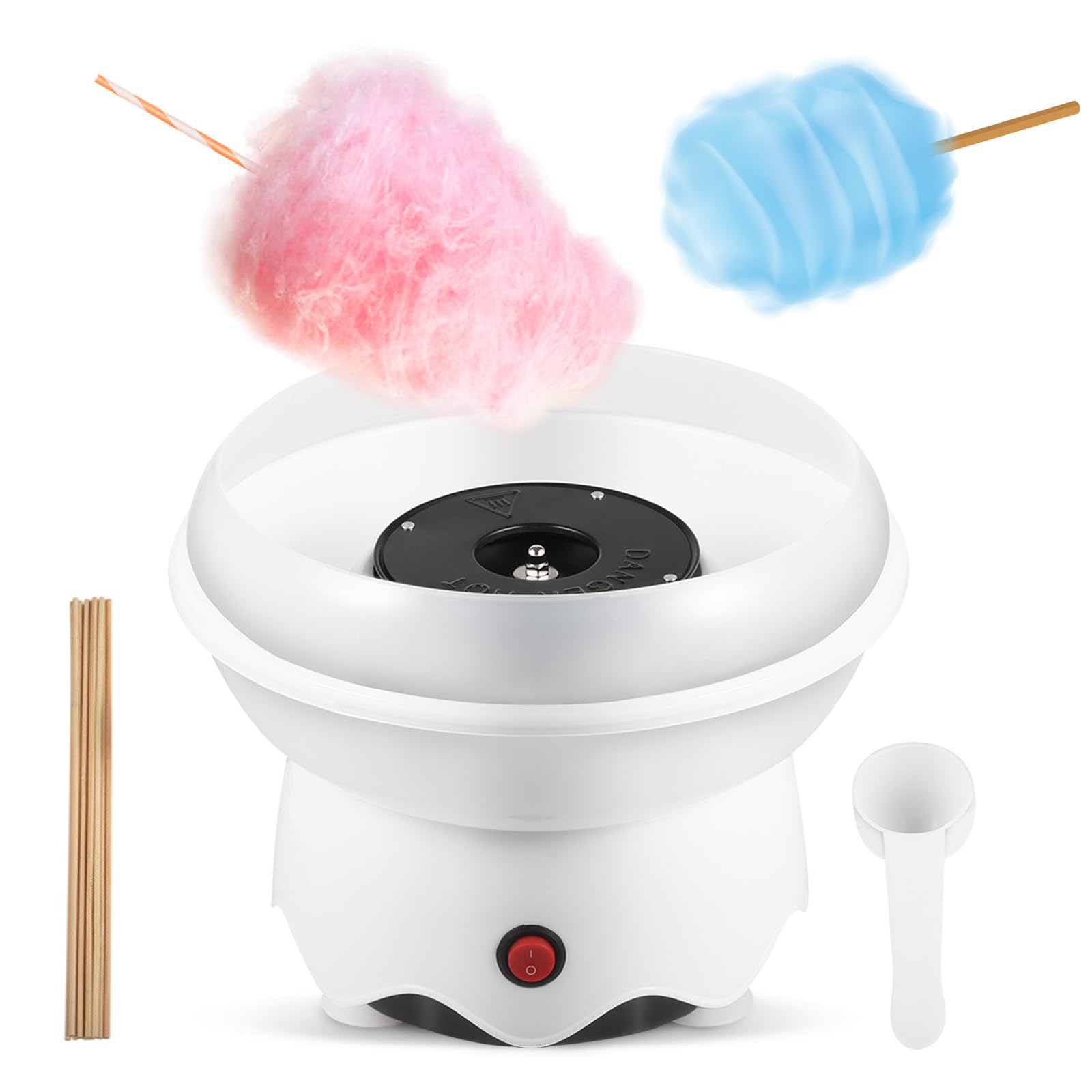 FUNTELL Mini Cotton Candy Machine for Kids, Includes Sugar Scoop, Sticks Cotton Candy Maker for Birthday Party, Gifts, Home Uses