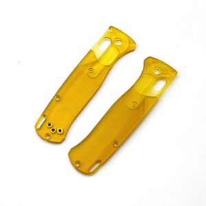 Knife Handle Cover Sleeve Yellow Perspective Knife Modification Good Looking Attachments Accessory Custom Crossfade Ultem Scales Fit for Benchmade Bugout 535,NOT INCLUDE KNIFE