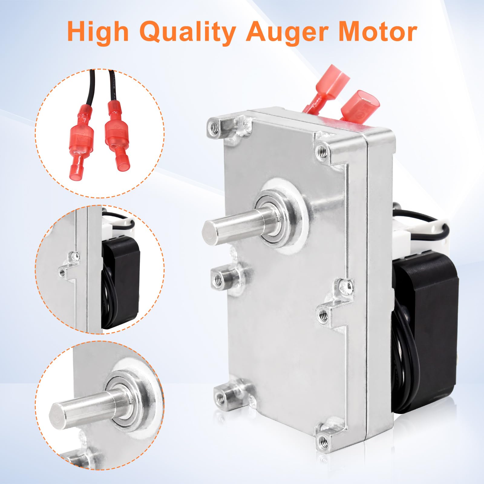 Hipoilk PU-047040 Auger Motor for Englander 25-PDVC, 55-SHP10, 25-PDV Pellet Stove, 1 RPM Counter Clockwise Top and Bottom Auger Feed Motor, 2 Pack