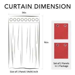 Easy-Going 100% Waterproof Outdoor Curtains Windproof Weatherproof Porch Curtains, Premium Thick Outdoor Privacy Grommet Top Panels for Patio, Gazebo and Pergola, 2 Panels, 54x96 inch, Red