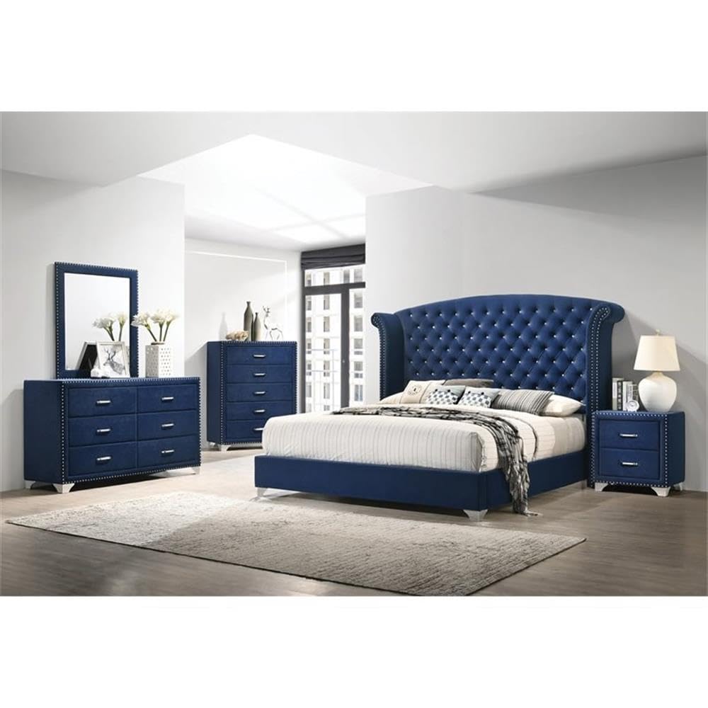 Coaster Melody Eastern King Bed 5-Piece Set, Pacific Blue