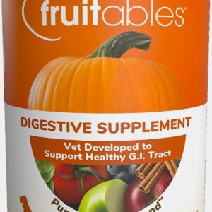 Aurora Pet Bundle (3) Fruitables Pumpkin Superblend Digestive Dog & Cat Supplement (15-oz Each) with AuroraPet Wipes