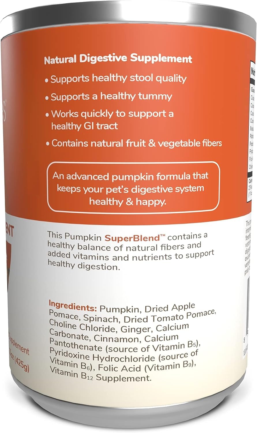 Aurora Pet Bundle (3) Fruitables Pumpkin Superblend Digestive Dog & Cat Supplement (15-oz Each) with AuroraPet Wipes