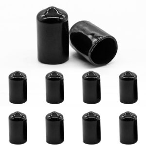 hordion 100pcs 5/16 inch rubber end caps, 8mm rubber caps screw thread protectors, black bolt screw vinyl caps, round tube bolt cap cover thread protectors safety cover