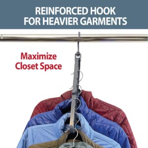 Wonder Hanger Slide Space Saving Clothes Hanger Organizer 8-Pack Easily Cascades Down to Maximize Closet Storage, Each Hanger includes 9 Slots holds 72 Garments (Grey)