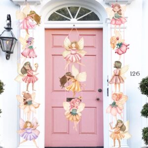 fairy party door signs floral fairies party cutout banner fairy hanging decorations fairy garden birthday party banners for flower wonderland baby shower supplies