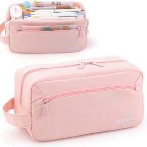 large capacity pencil case 3 compartments, portable pencil case with zipper, aesthetic pencil bag pouch college office school, multifunctional stationery organizer for students teen girl boy adults