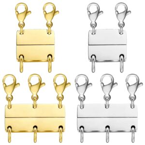 qulltk necklace layering clasps magnetic clasps for jewelry,18k gold and silver separator for stackable necklaces and chains