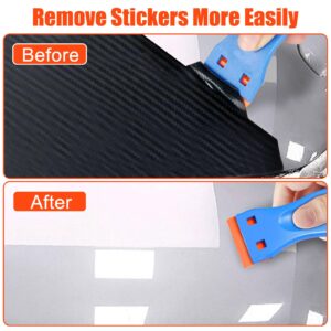 SUNJOCYCO Plastic Razor Blades, 300Pcs Double Edged Plastic Blades Replacement Scraper Blades Scrape Tool for Plastic Scraper Safety Glass Scrape Scraping Adhesive Labels and Removing Decals Sticker